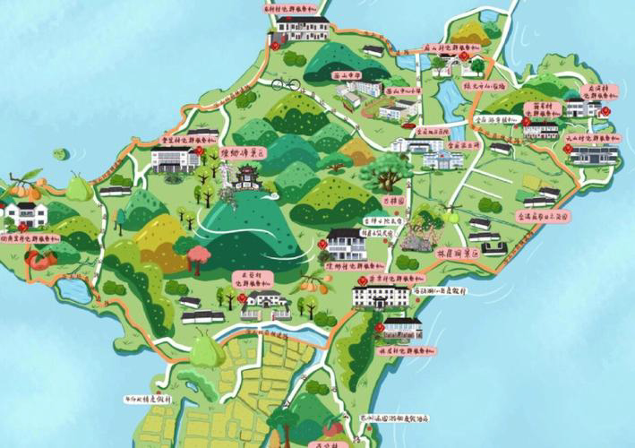 大田镇手绘地图旅游的独特视角